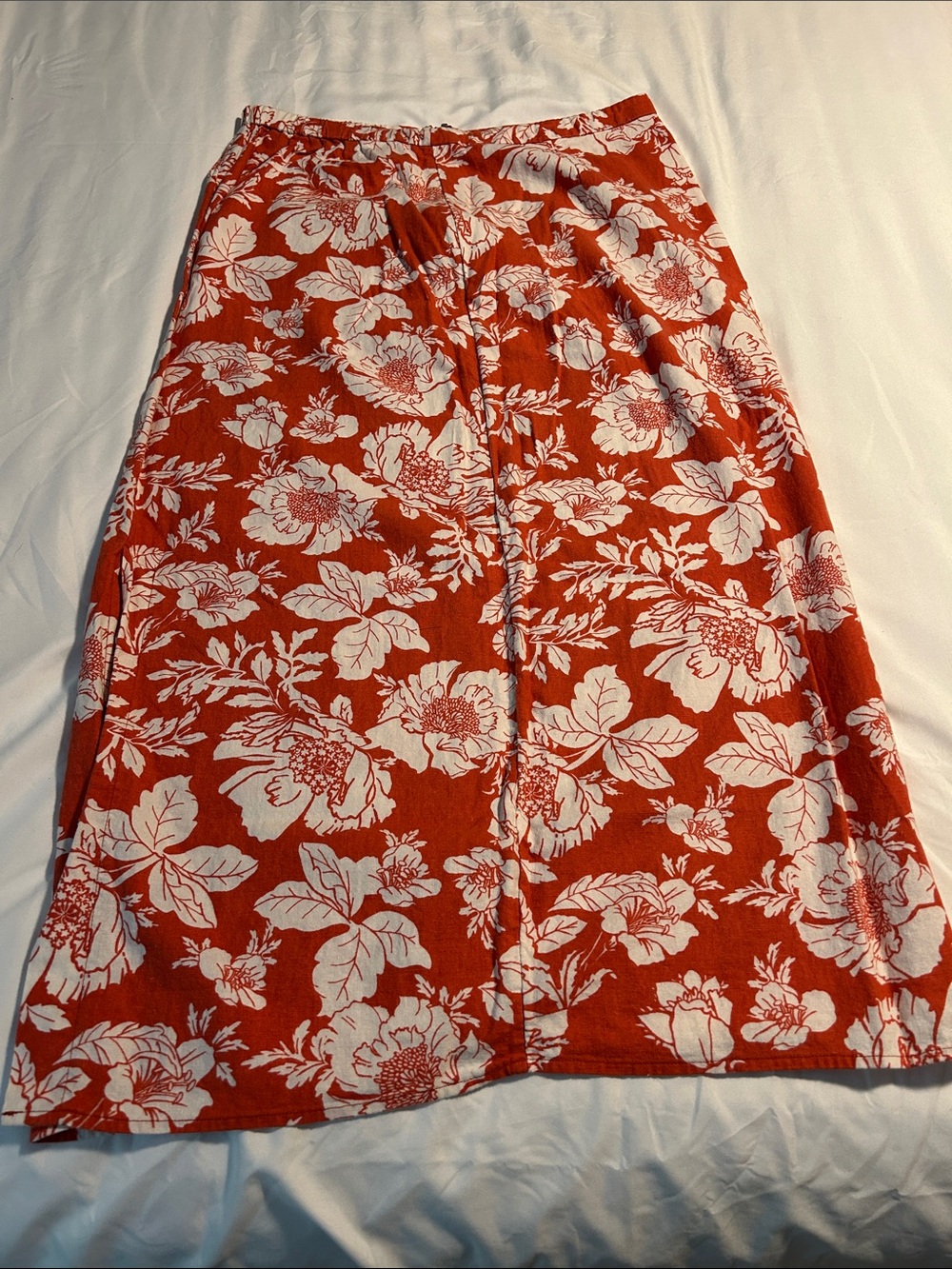 Red Floral A-Line Women's Skirt